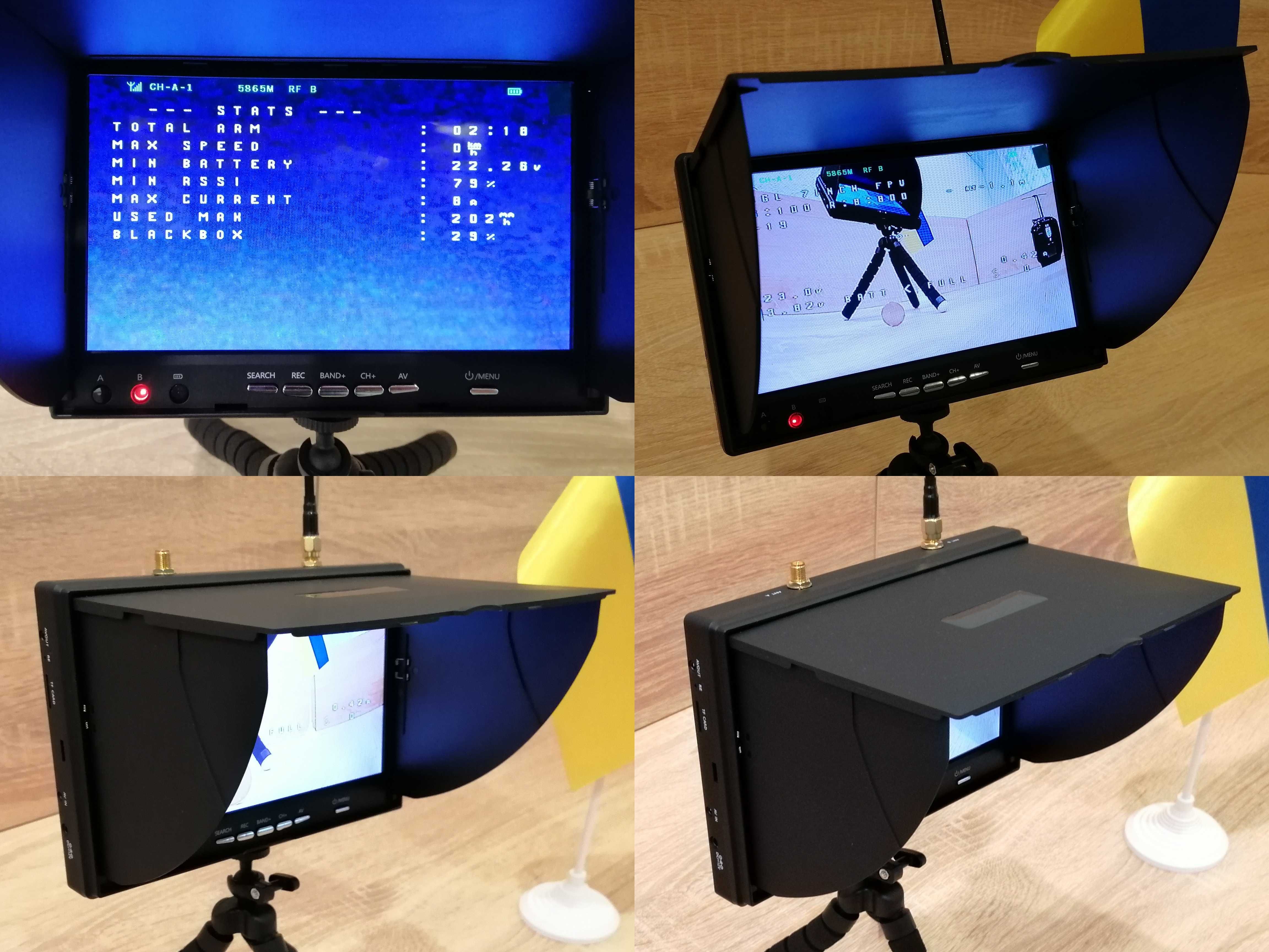 Монітор 7” FPV LCD5802D монитор 5802 5.8G 40CH with DVR