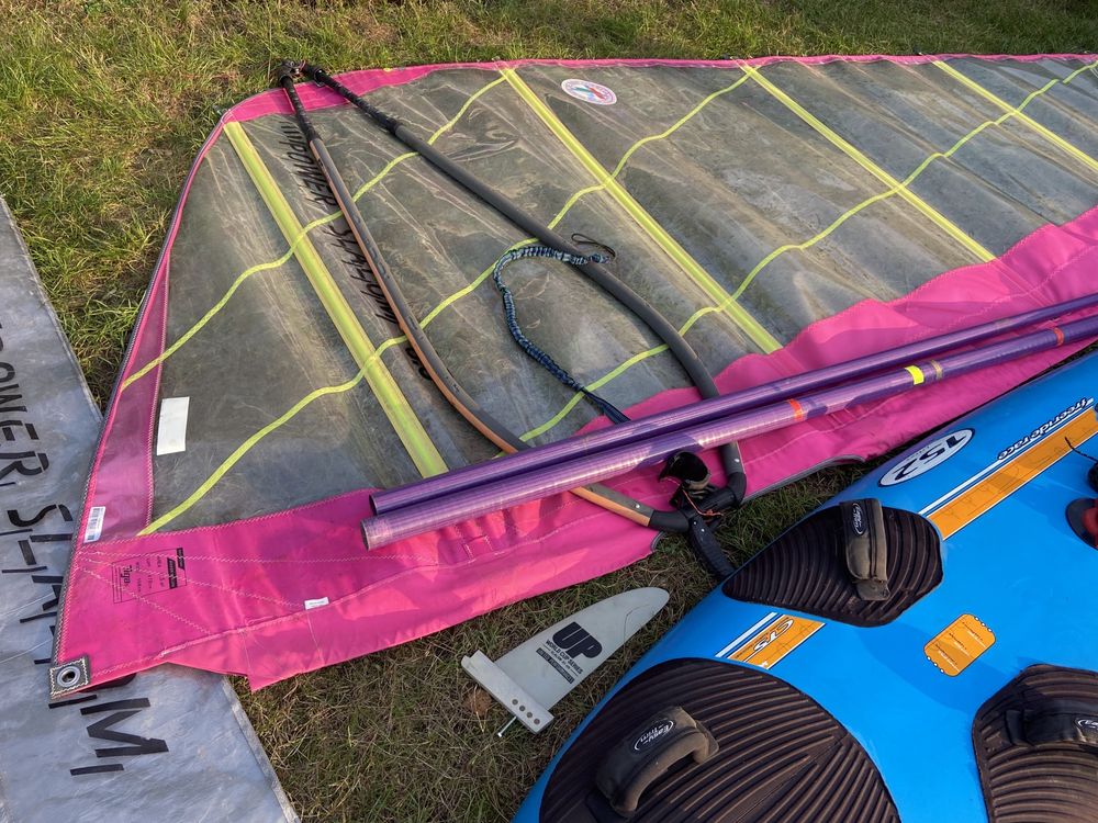 Deska windsurfingowa Big Techno 152 L kompletna zestaw z żaglami