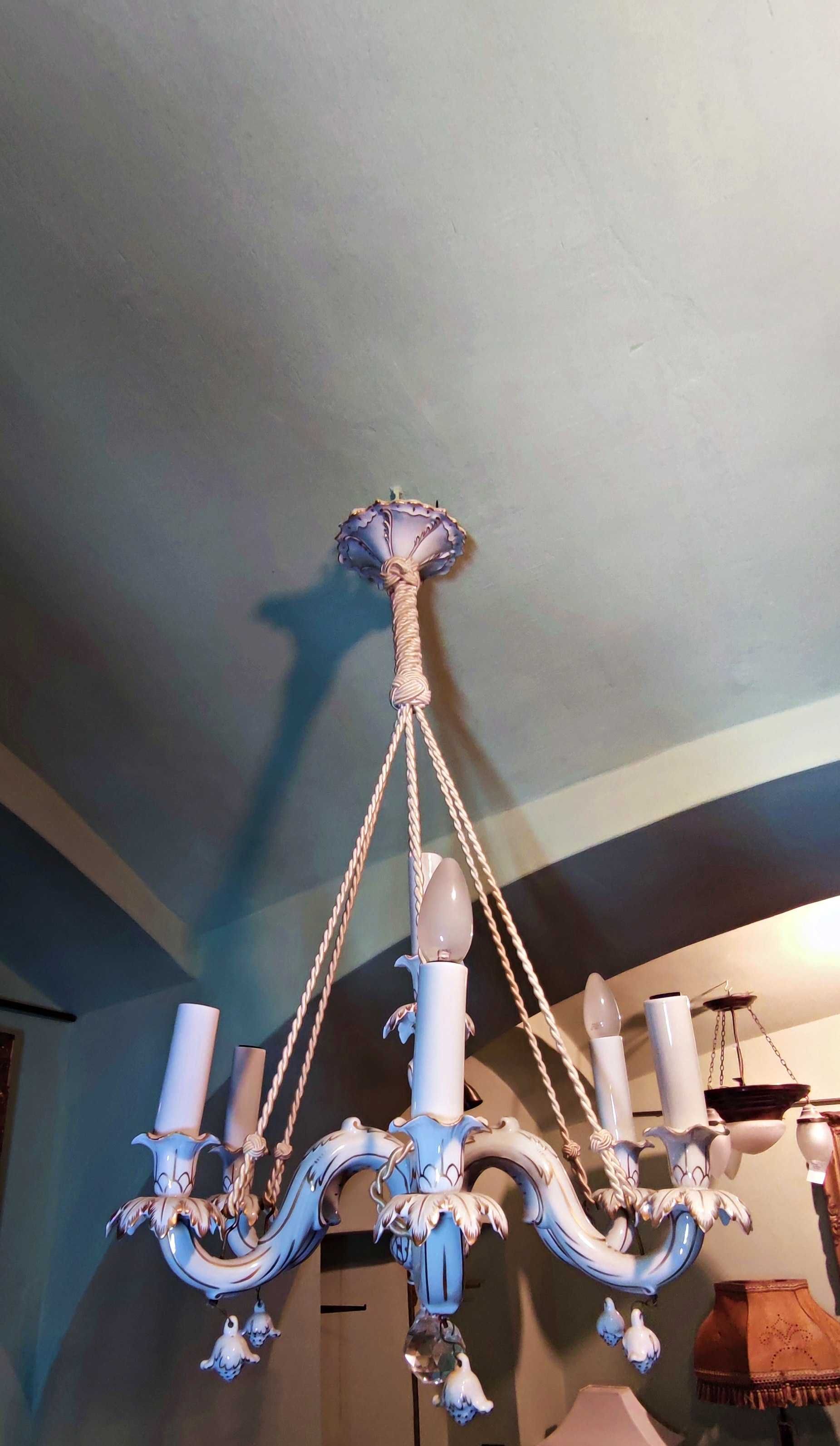 Lampa porcelanowa z przełomu XIX i XX wieku Drezno