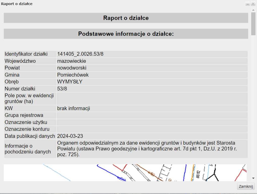 Działka budowlana Wymysły gm. Pomiechówek