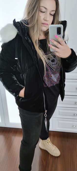 Kurtka pikowana wrażenie atłasu od S do XXL