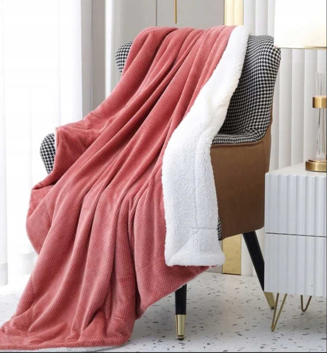 Koc SOCHOW polar 220 cm x 240 cm z szerpa waflowego CIEPŁY