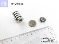 MP 20x8x5 [N38] to mocny magnes neodymowy temperatura