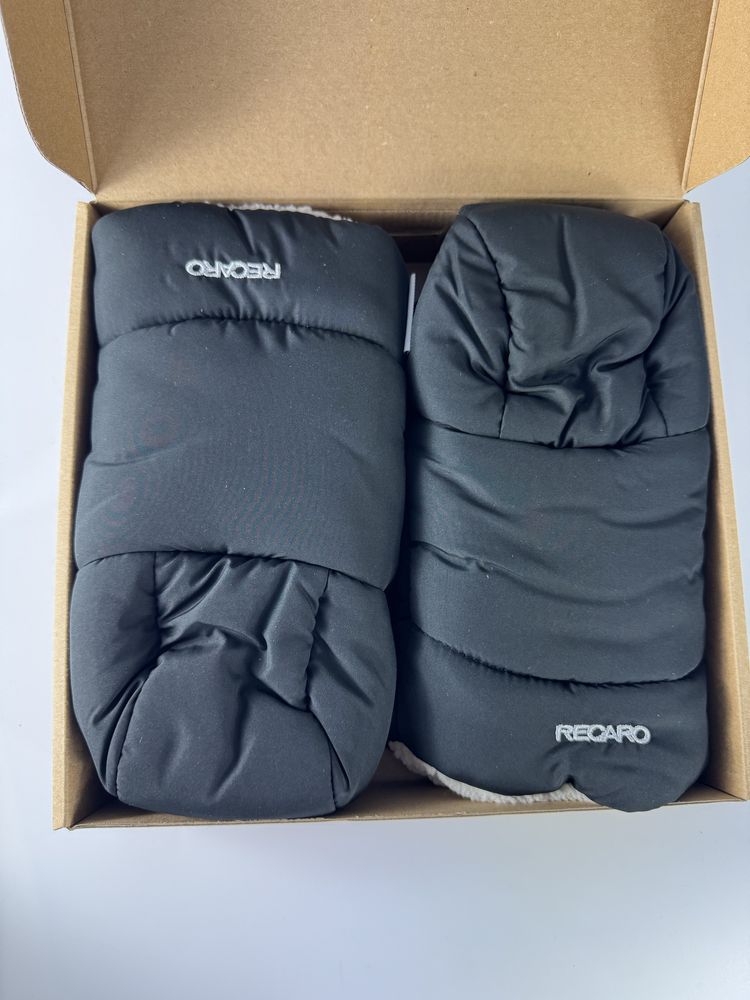 Nowe Recaro rekawiczki do wozka sanek czarne miekkie cieple
