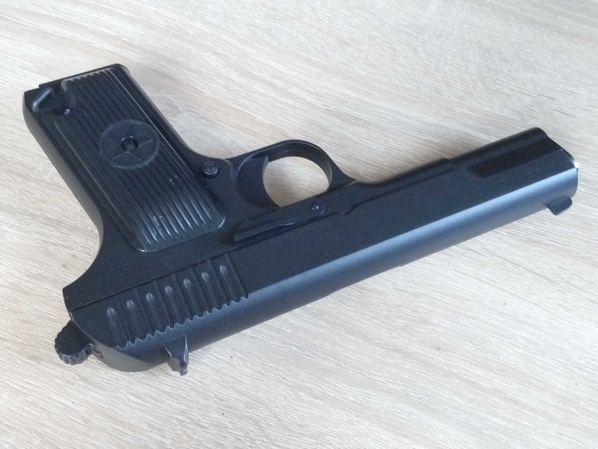 Детский пистолет Тульский Токарева, металл, игрушечный ТТ с глушителем