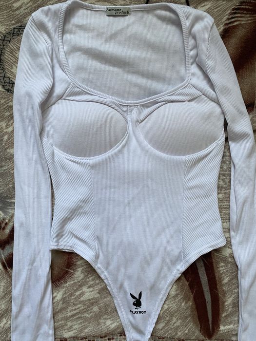 боді з чашками, розмір с, з лого плейбой