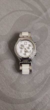 relogio pulso swatch branco prateado