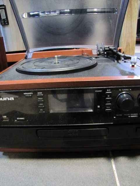 Wieża stereo gramofon CD z głośnikami tuner radiowy DAB+ i FM AUNA