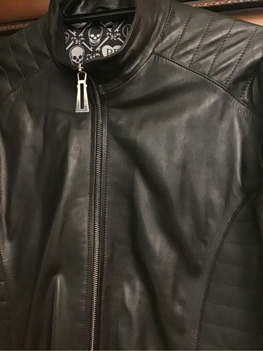 Мужская кожаная куртка в стиле Philipp Plein.Турция.