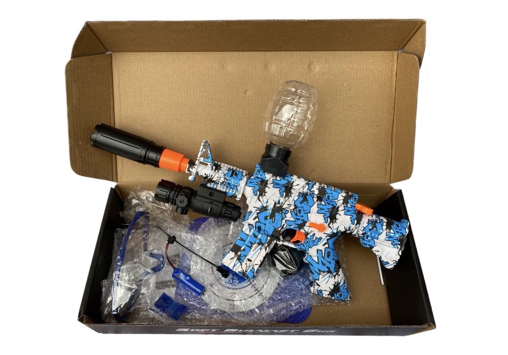 Іграшковий автомат АК574 орбізи,глушник,лазер,окуляри,акум