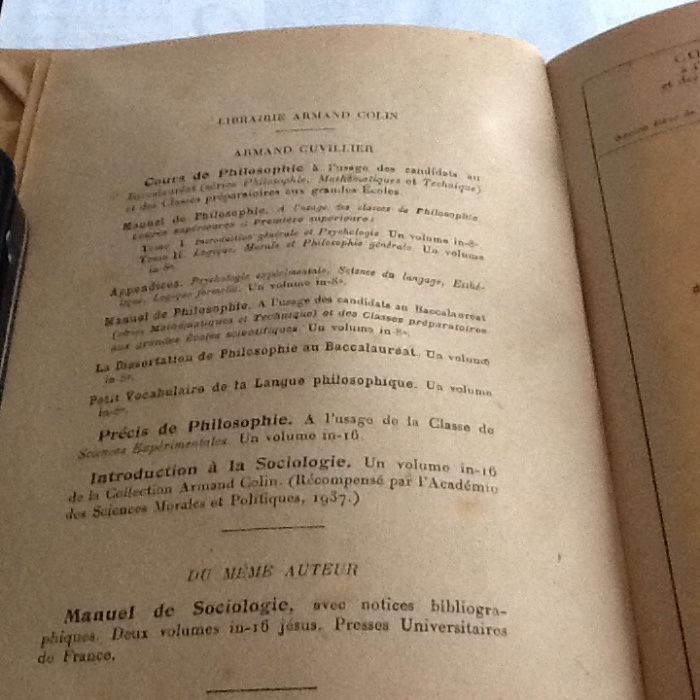 1951 - Philosophie -M.de -Librairie Armand Colin - A.Cuvillier