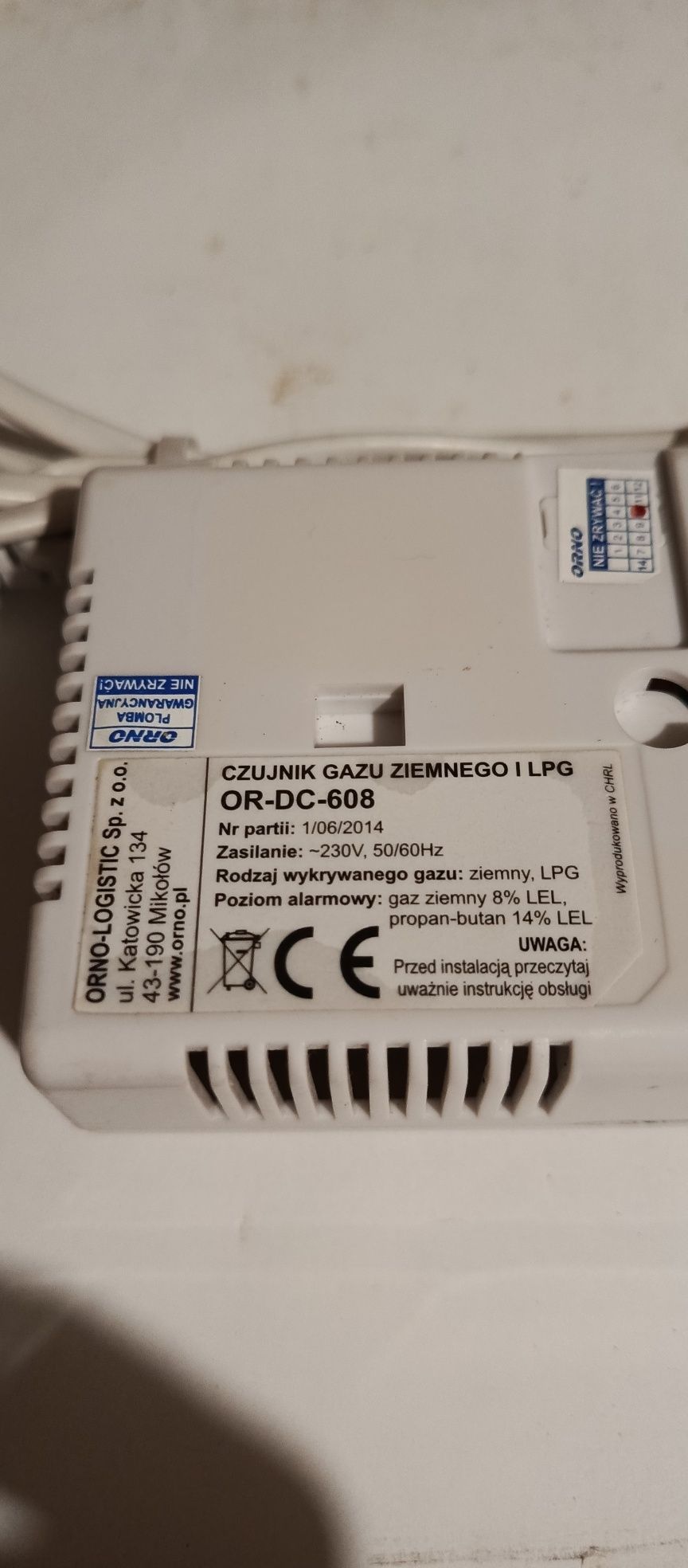 Czujnik gazu ziemnego i LPG