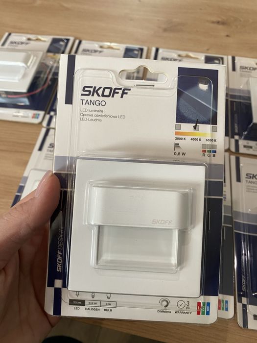 8x NOWE Lampki LED SKOFF TANGO 3000K Białe – Oświetlenie Schodów