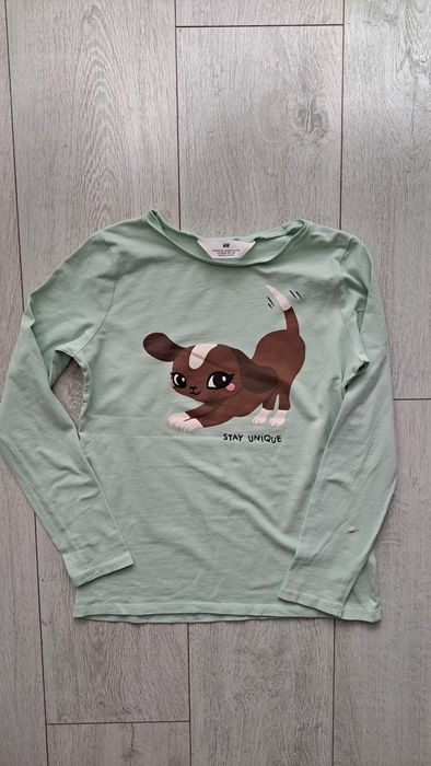 Koszulka dziewczęca z długim rękawem h&m rozmiar 134/140