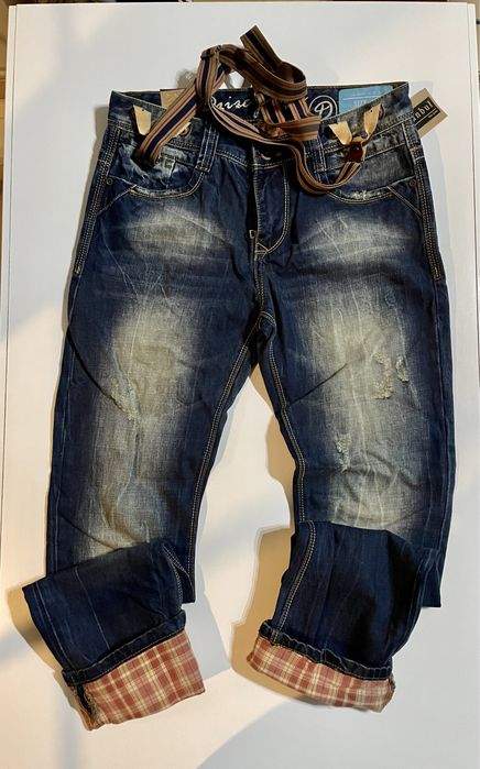 Jeansy męskie z szelkami W30 L 33(108/81)