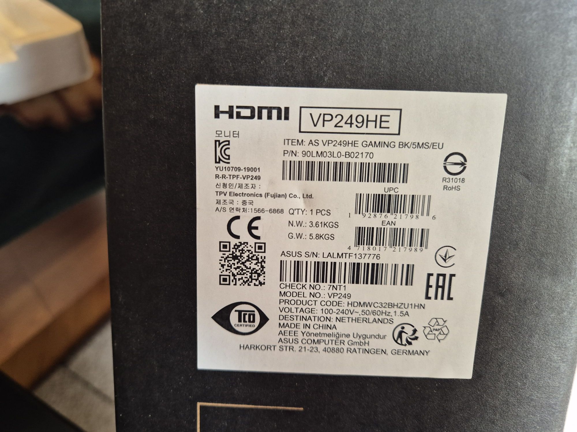 Asus VP249 23.8"