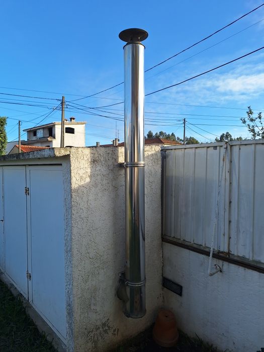 Chaminé em inox com chapéu