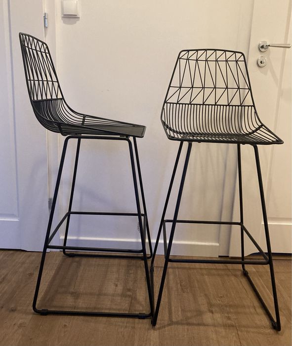 Hokery barowe czarne 2szt.