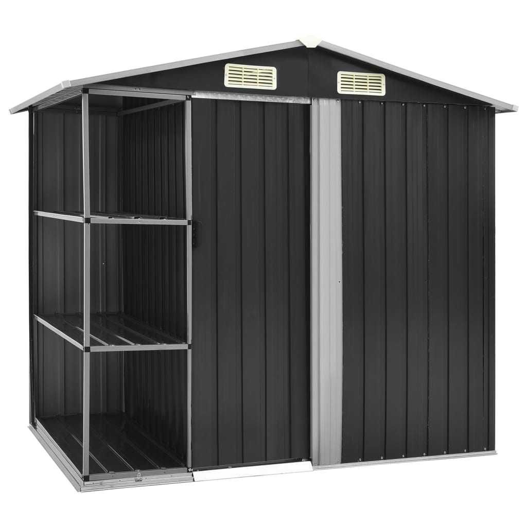Abrigo de jardim com prateleiras 205x130x183 cm