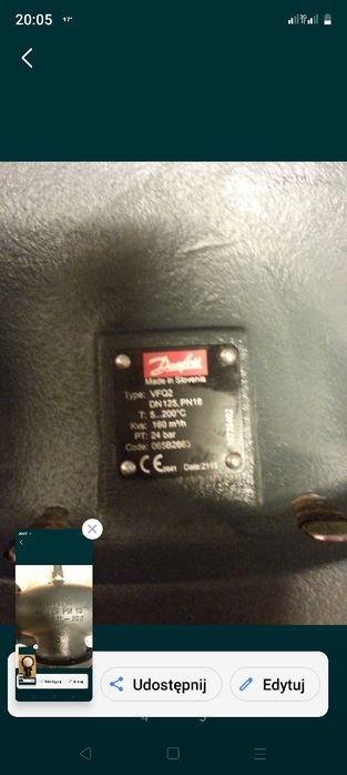 Zawór dwudrożny regulacyjny Danfoss VFQ2 PN 16 kvs 160 Dn 125