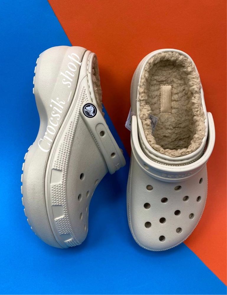 Жіночі утеплені крокс crocs classic platform lined clog