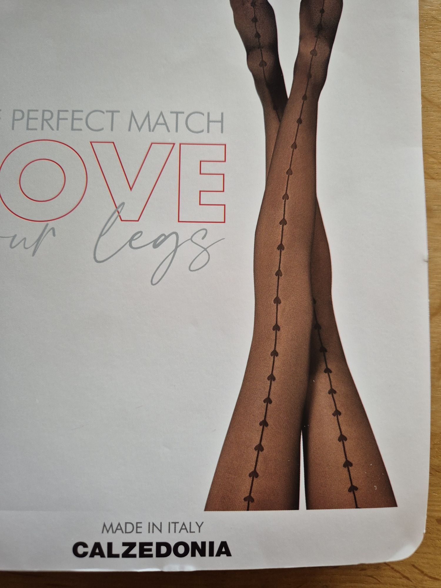 Rajstopy Calzedonia m/l czarne szew serduszka love your legs 30 den