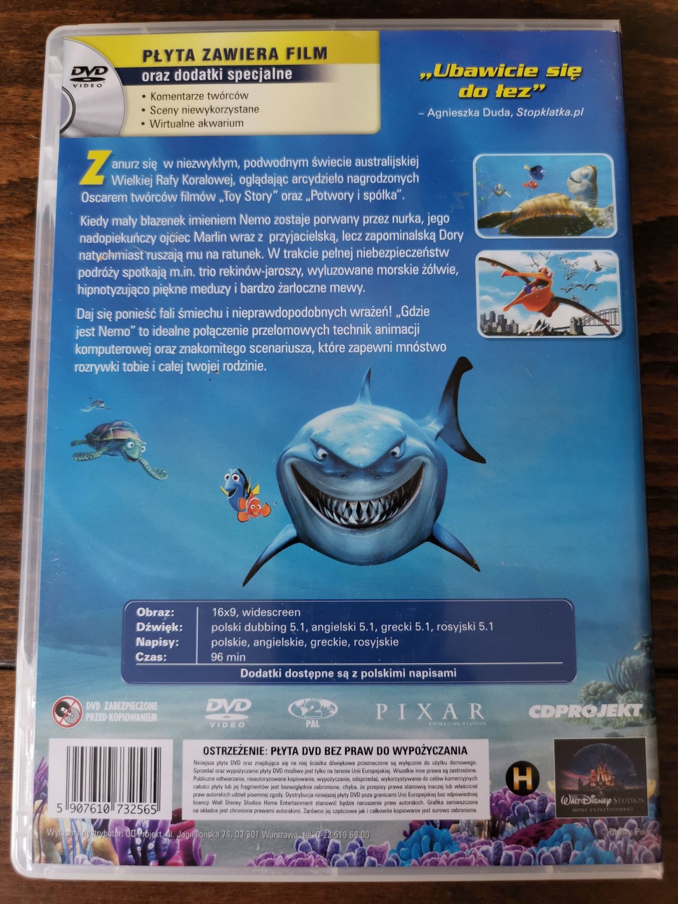 Gdzie jest Nemo, film na dvd
