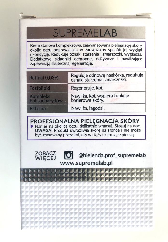 Bielenda Professional Supremelab Re-Advanced Krem pod oczy z Retinalem