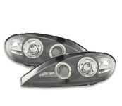 FARÓIS ANGEL EYES RENAULT MEGANE 99-02 FUNDO PRETO