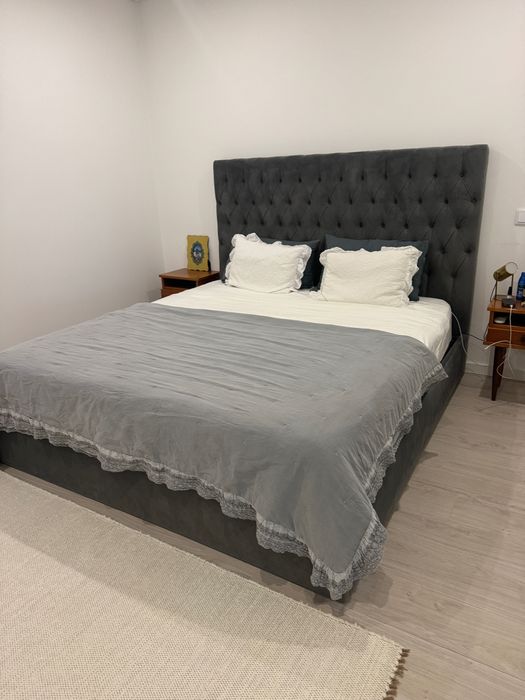Cama cabeceira em veludo 180x200