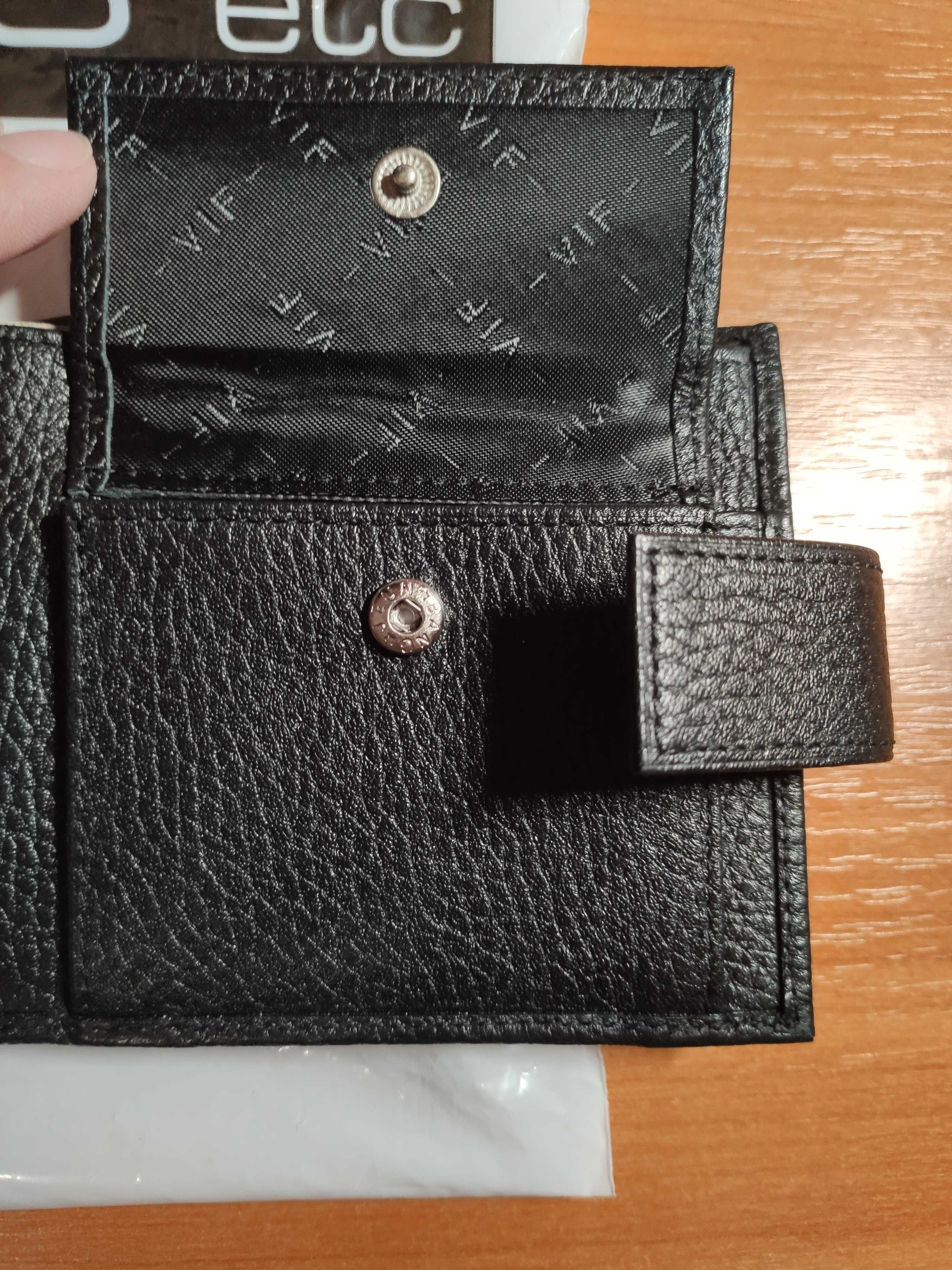 портмоне мужское VIF черный 249141 из натуральной кожи кошелёк