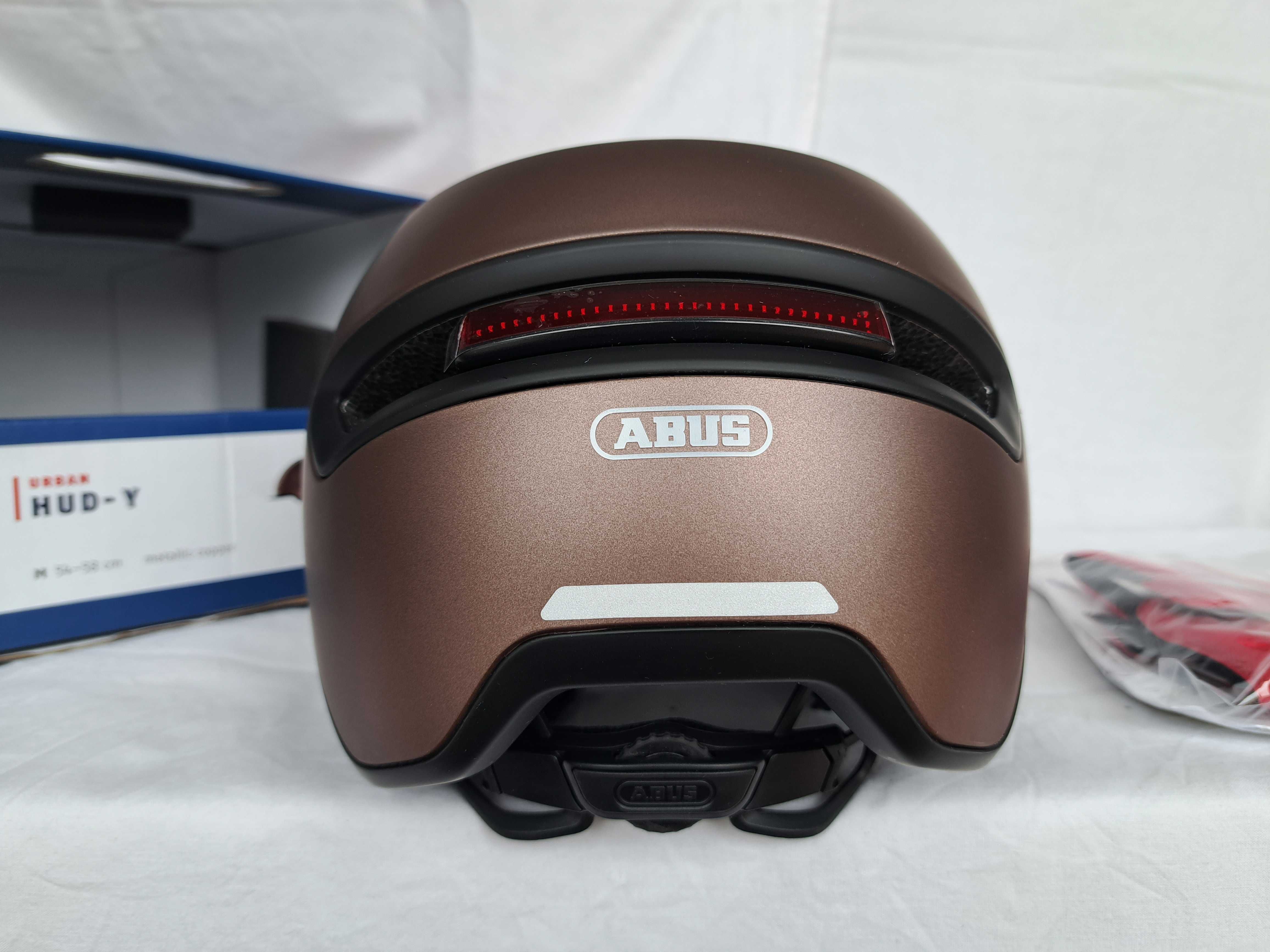 Kask rowerowy Abus Urban Hud-y LED Metallic Copper M 54-58cm