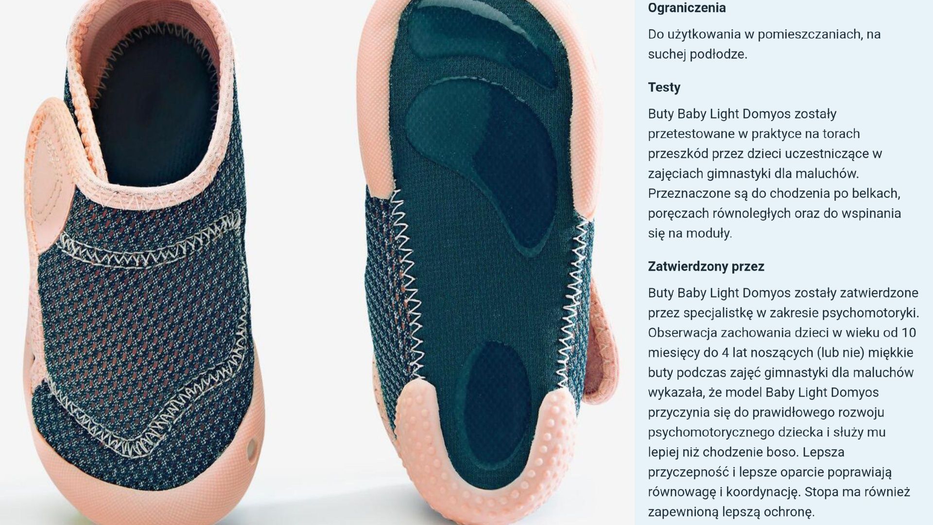 Buty kapcie ciapy 20 21 decathlon Domyos 580 miękkie antypoślizgowe