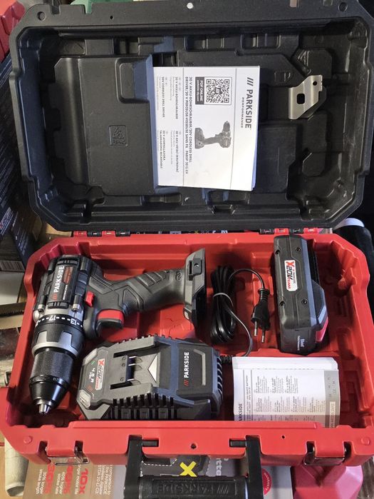 Zestaw Nowa wiertarko-wkrętarka akumulatorowa Parkside PABSP 20-Li C4