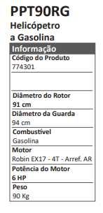 PPT90RG Helicópetro a gasolina 6Hp PowerED