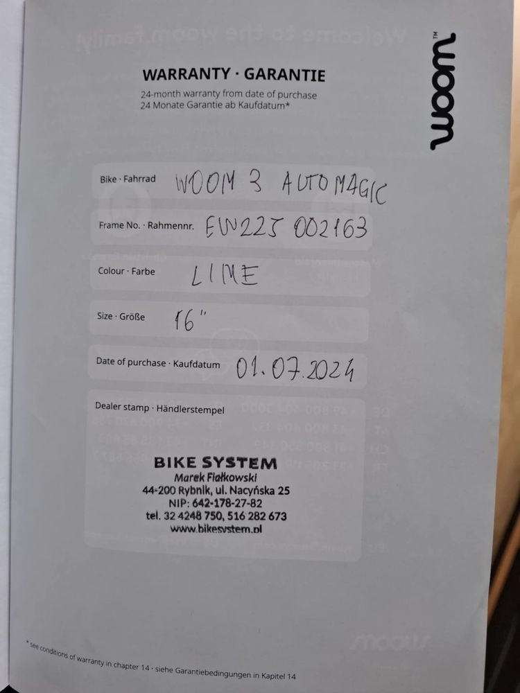 Woom 3 Automagic Limonkowy