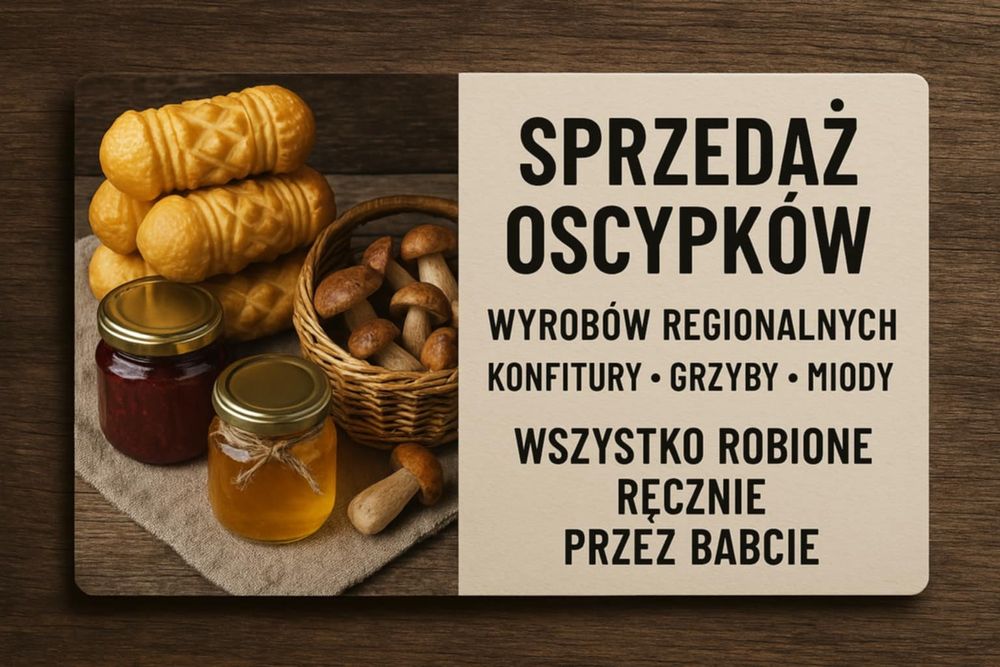 Oscypki,sery regionalne,żurawiny,Grzyby,konfitury Warkocze gołki