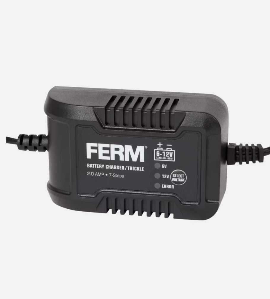 Mały sprytny PROSTOWNIK Ładowarka akumulatorowa FERM 6-12 V 2A