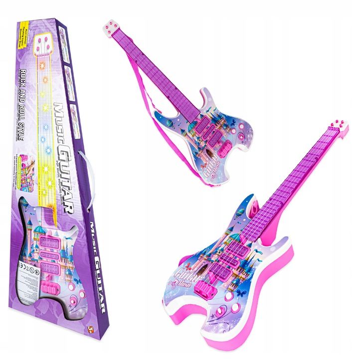 Gitara Elektryczna Zestaw Karaoke Dla Dzieci Mikrofon Struny Muzyka St