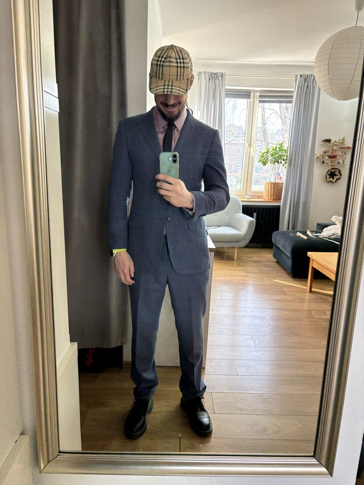 SuitSuply nowy garnitur Washington tkanina Carlo Barbera rozmiar 50 Eu