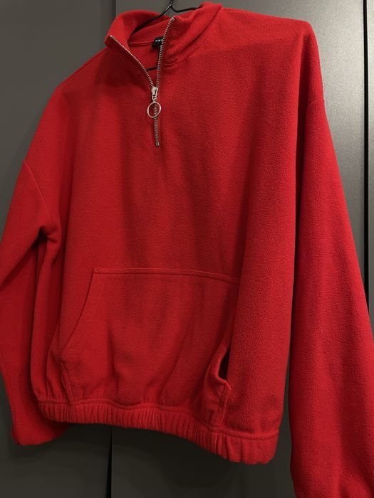 Червона вкорочена флісова кофта(фліска)