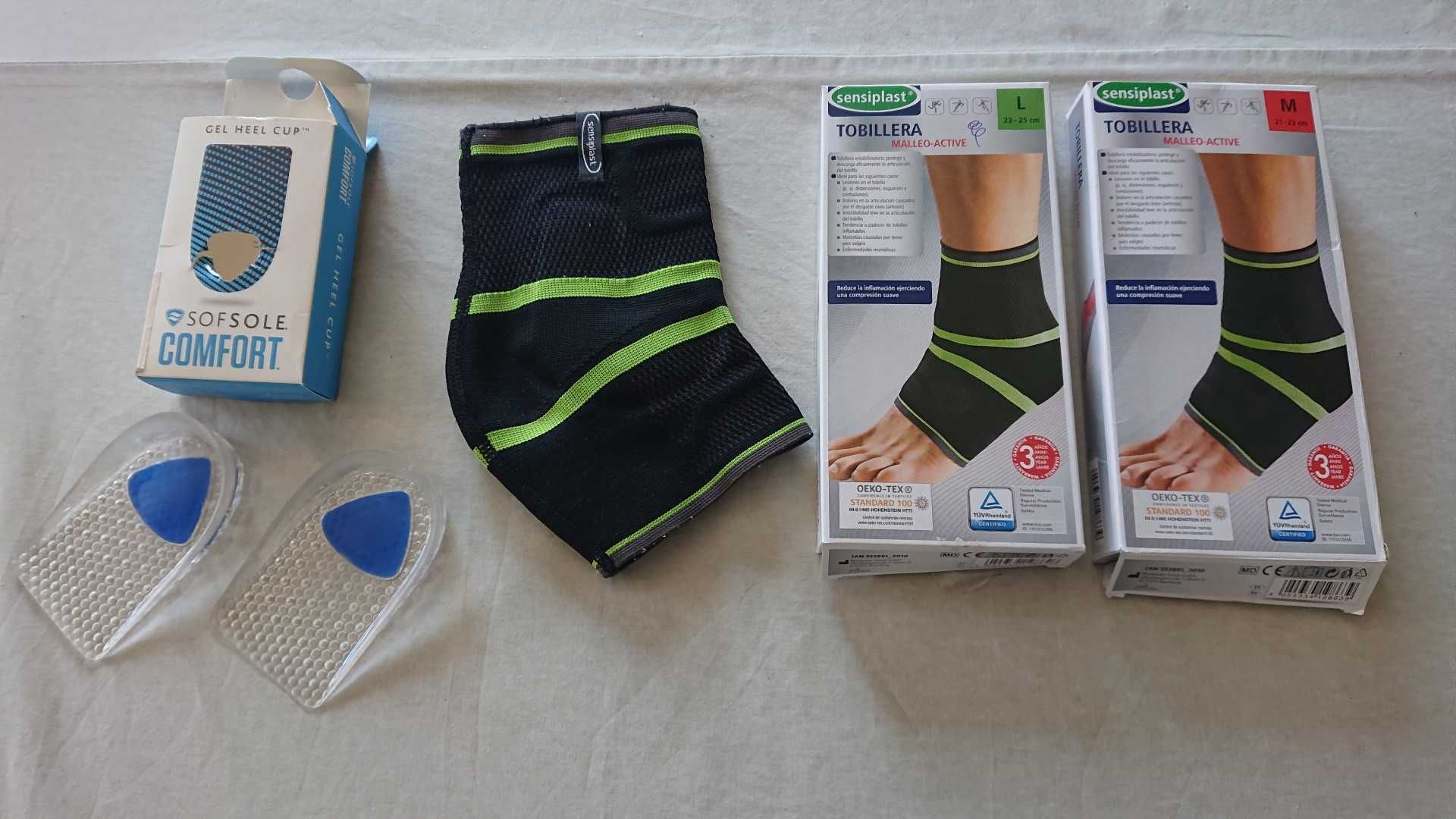 2 x Meia Elástica Calcanhar + 2 Calcanheira gel