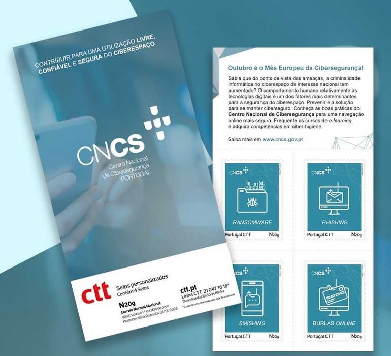 CNCS - Centro nacional Cibersegurança - bk 4 selos auto adesivo - 2024