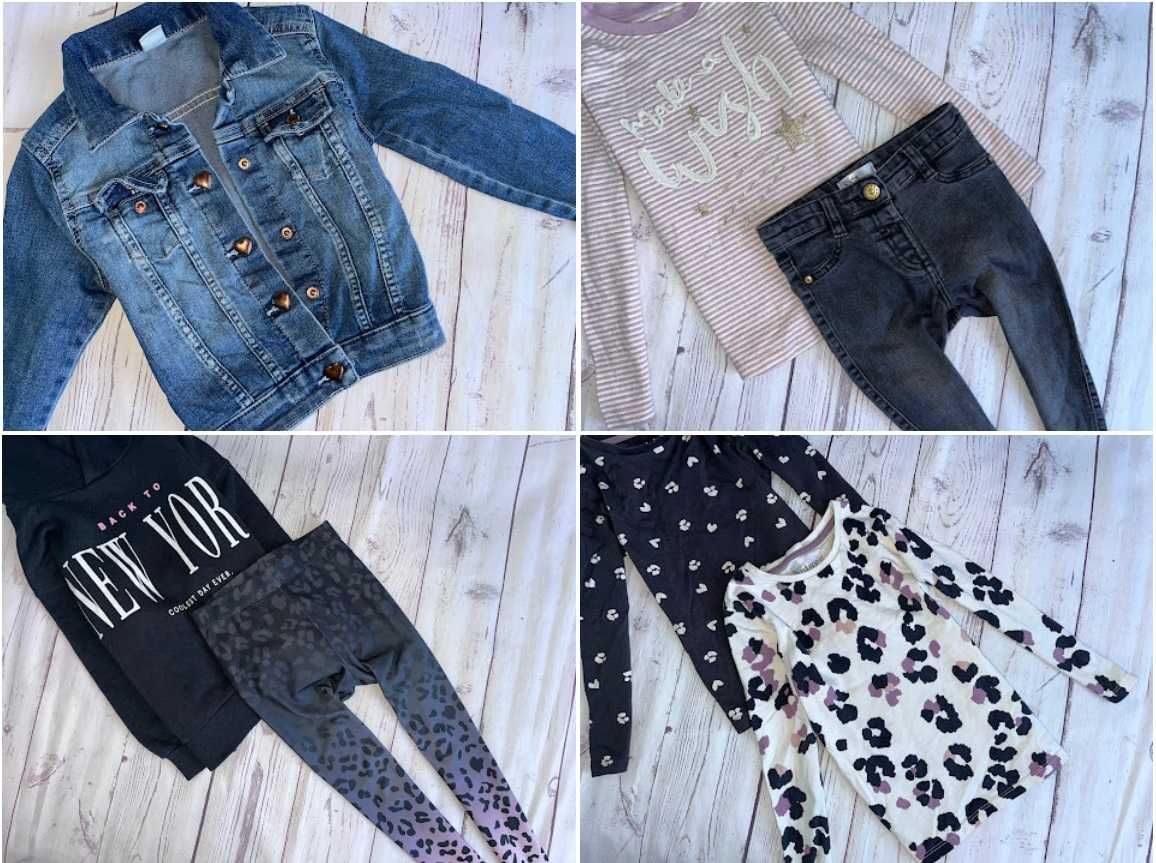 r.110-116 MEGA PAKA 62szt ZESTAW UBRANEK dla córci dziewczynki zara hm