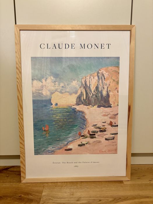 Plakat desenio Claude Monet Plaża 50x70 rama drewniana