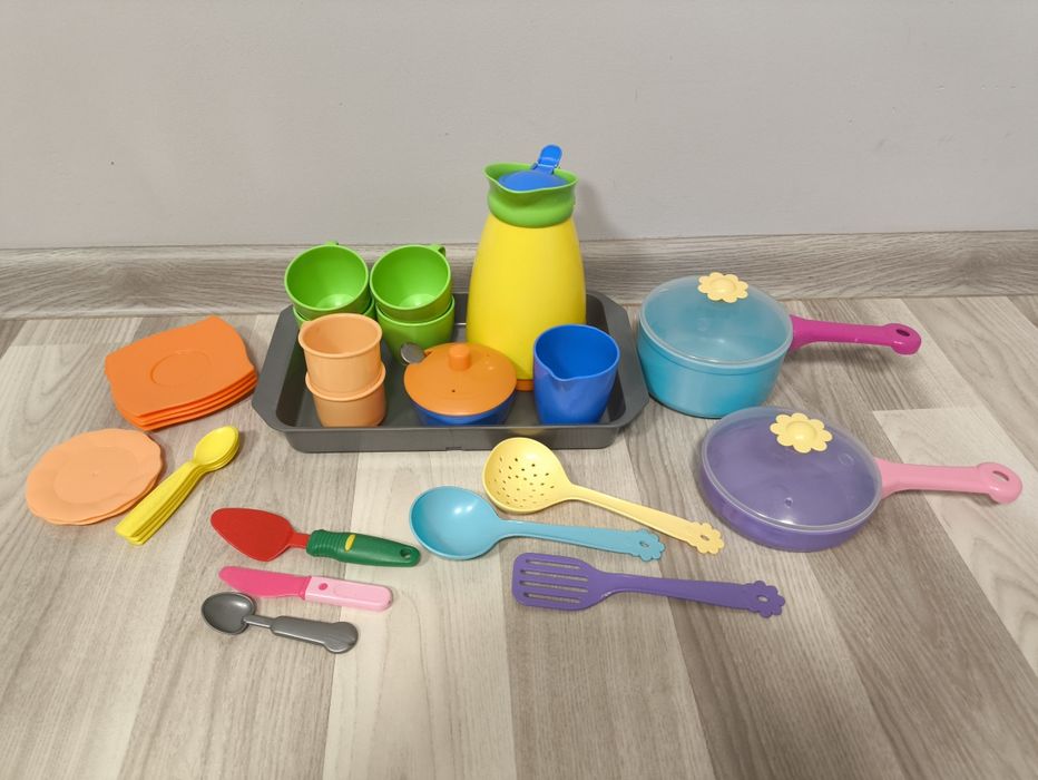 Duży zestaw do gotowania, do robienia kawy, warzywa, owoce, ciastka, l