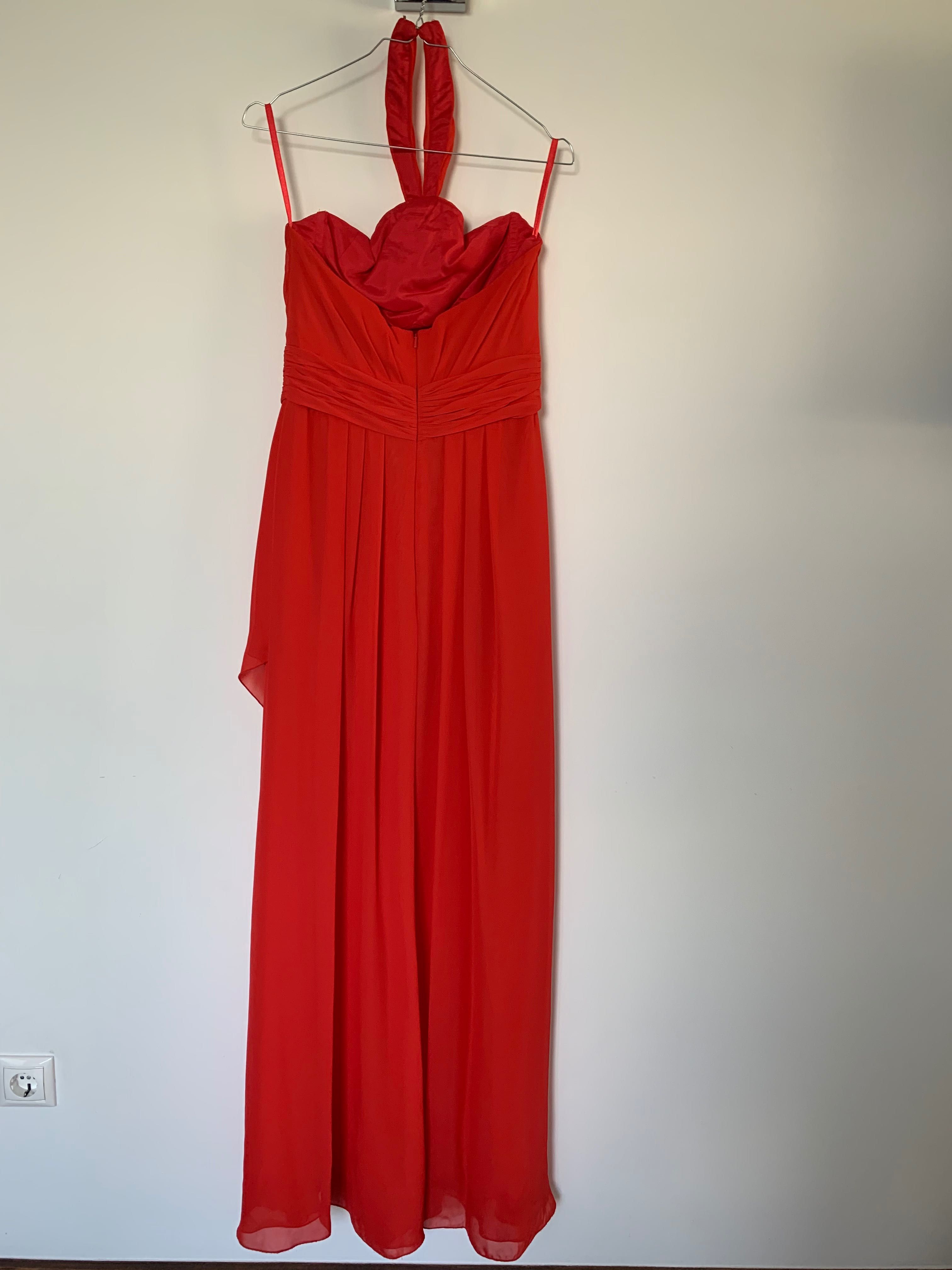 Vestido Pronovias vermelho comprido + Encharpe