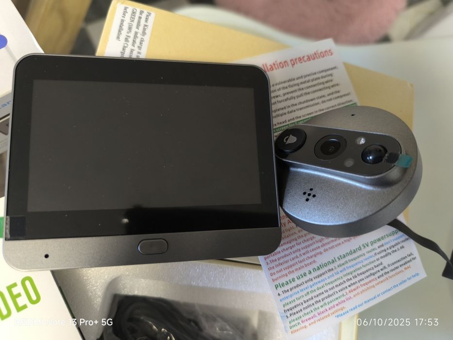 Video porteiro de porta de rua com monitor