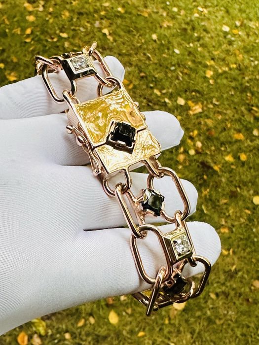 Золотой массивный мужской браслет 585