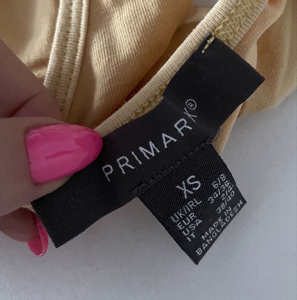 4E uroczy sportowy nowoczesny żółty wygodny Primark XS bawełna